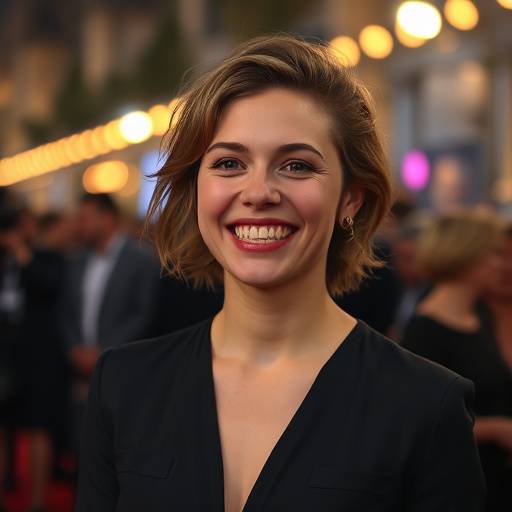 Photo de Léa Seydoux souriant lors d'une première de film.
